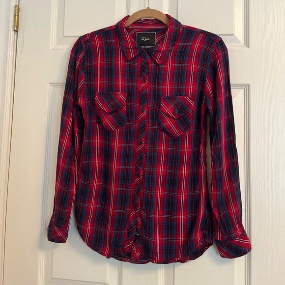 Rails Red Plaid Button Down Shirt Size Small - Picture 1 of 5